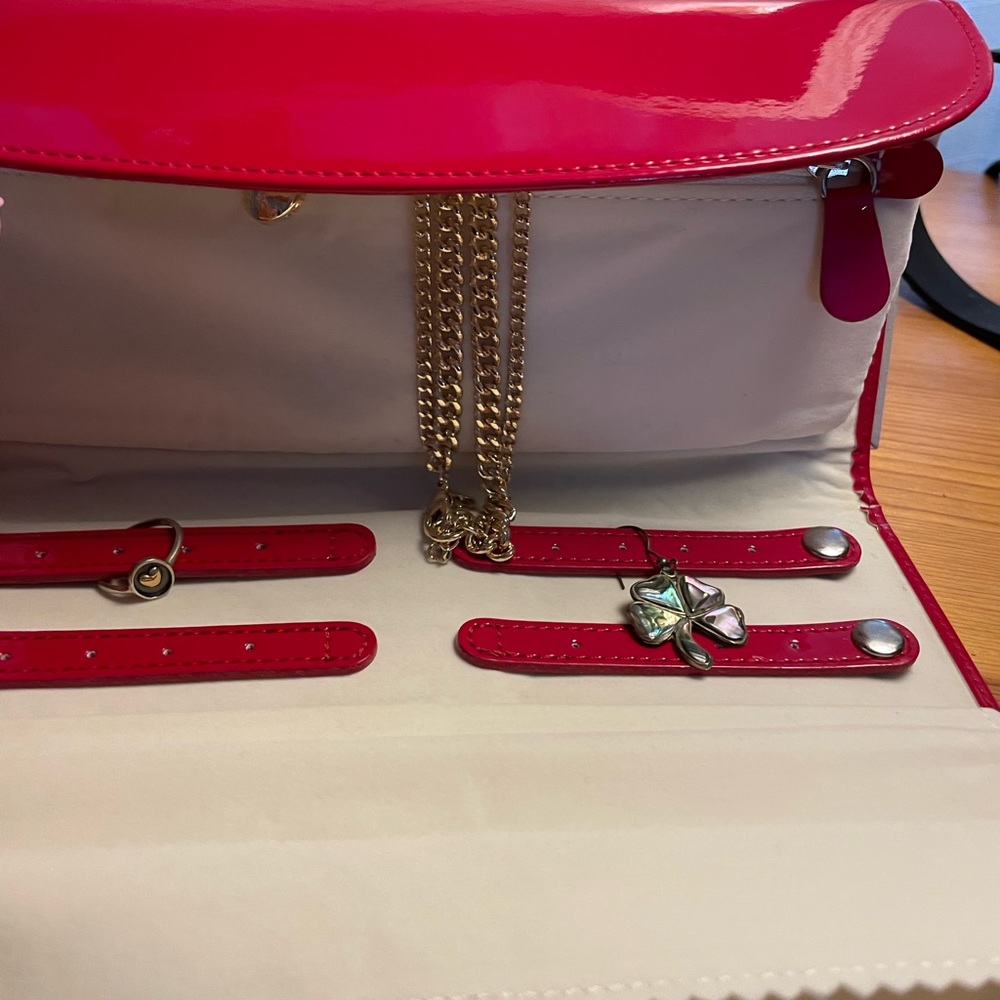 Talbots Red leather jewelry wallet